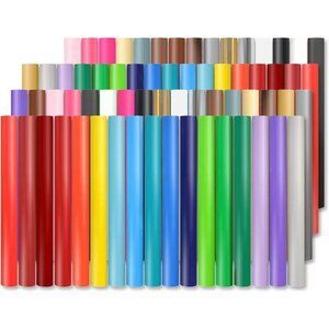 Vinyl 65 Pack Permanent Vinyl, Self Adhesive Vinyl Sheets for Cutting Permanent